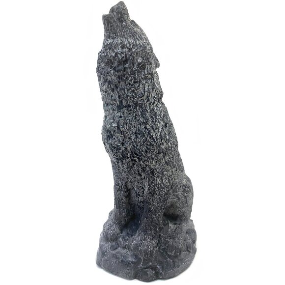 WOLF ORIGINAL Vintage 70s Wolf Figurine Soapstone Look Sculpture Made in Canada - Picture 5 of 11